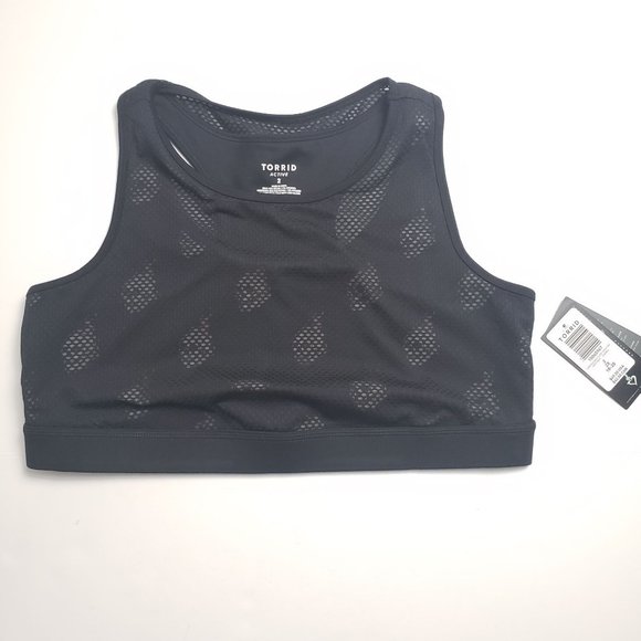 Torrid Black Skull Flames Sports Bra Size XXL Mesh - Picture 3 of 14